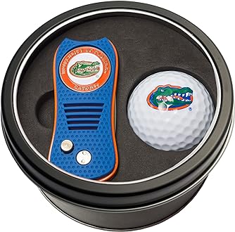 Team Golf NCAA Gift Set Switchblade Divot Tool with Double-Sided Magnetic Ball Marker & Golf Ball, Patented Single Prong Design, Less Damage to Greens, Switchblade Mechanism