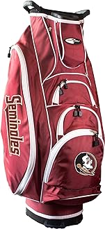 Team Golf NCAA Lightweight, 10-Way Club Divider, Spring Action Stand, Insulated Cooler Pocket, Velcro Glove and Umbrella Holder & Lift Assist Handles