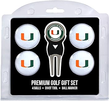 Team Golf NCAA Regulation Size Golf Balls (4 Count) & Divot Tool with Removable Double-Sided Magnetic Marker