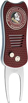 Team Golf NCAA Switchblade Divot Tool with Double-Sided Magnetic Ball Marker, Features Patented Single Prong Design, Causes Less Damage to Greens, Switchblade Mechanism