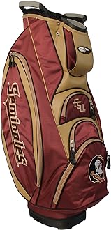 Team Golf NCAA Florida State Seminoles Victory Golf Cart Bag, 10-way Top with Integrated Dual Handle & External Putter Well, Cooler Pocket, Padded Strap, Umbrella Holder & Removable Rain Hood