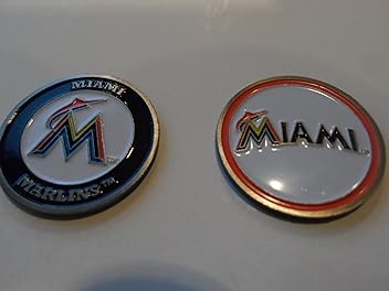 Miami Marlins Double Sided Golf Ball Marker Only