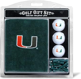 Team Golf NCAA Gift Set Embroidered Golf Towel, 3 Golf Balls, and 14 Golf Tees 2-3/4" Regulation, Tri-Fold Towel 16" x 22" & 100% Cotton