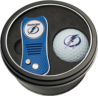 Team Golf NHL Gift Set Switchblade Divot Tool with Double-Sided Magnetic Ball Marker & Golf Ball, Patented Single Prong Design, Less Damage to Greens, Switchblade