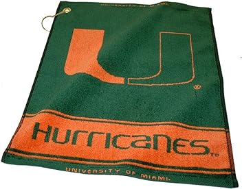 Team Golf NCAA Jacquard Woven Golf Towel, 16" x 19", 100% Cotton, Attach to Golf Bag with Corner Hook