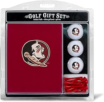 Team Golf NCAA Gift Set Embroidered Golf Towel, 3 Golf Balls, and 14 Golf Tees 2-3/4" Regulation, Tri-Fold Towel 16" x 22" & 100% Cotton