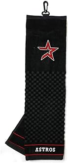 Team Golf MLB Houston Astros Embroidered Golf Towel Embroidered Golf Towel, Checkered Scrubber Design, Embroidered Logo