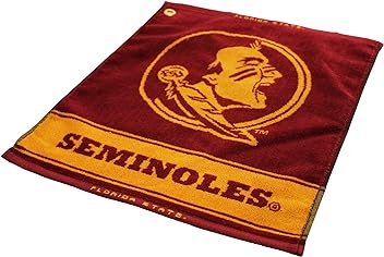 Team Golf NCAA Jacquard Woven Golf Towel, 16" x 19", 100% Cotton, Attach to Golf Bag with Corner Hook