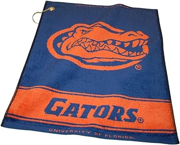 Team Golf NCAA Jacquard Woven Golf Towel, 16" x 19", 100% Cotton, Attach to Golf Bag with Corner Hook