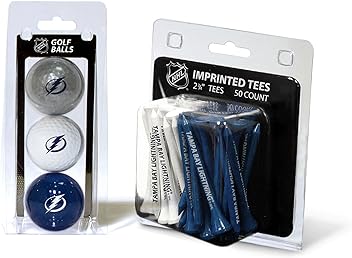 Team Golf NHL Logo Imprinted Golf Balls (3 Count) & 2-3/4" Regulation Golf Tees (50 Count), Multi Colored