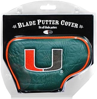 Team Golf NCAA Miami Hurricanes Golf Blade Putter Cover Golf Club Blade Putter Headcover, Fits Most Blade Putters, Scotty Cameron, Taylormade, Odyssey, Titleist, Ping, Callaway