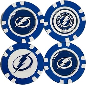 Tampa Bay Lightning Golf Poker Chip with Removable Ball Marker (4PK)