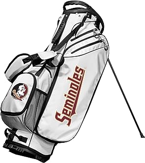 Team Golf NCAA Florida ST Birdie Stand Golf Bag, Lightweight, 14-Way Club Divider, Spring Action Stand, Insulated Cooler Pocket, Velcro Glove and Umbrella Holder & Padded Handles