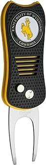 Team Golf NCAA Switchblade Divot Tool with Double-Sided Magnetic Ball Marker, Features Patented Single Prong Design, Causes Less Damage to Greens, Switchblade Mechanism