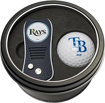 Team Golf MLB Gift Set Switchblade Divot Tool with Double-Sided Magnetic Ball Marker & Golf Ball, Patented Single Prong Design, Less Damage to Greens, Switchblade Mechanism