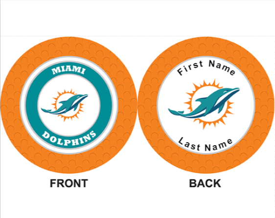 Miami Dolphins Ball Marker Poker Chip – CUSTOM